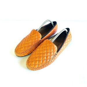 ROBERT ZUR Quinn Slip-on Shoes Vintage Luggage Orange Leather Driving Loafers 11